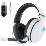 Gtheos 2.4GHz Wireless Gaming Headset for PC, PS4, PS5, Mac, Nintendo Switch, Bluetooth 5.2 Gaming Headphones with Noise Canceling Microphone, Stereo Sound, ONLY 3.5mm Wired Mode for Xbox Series-White