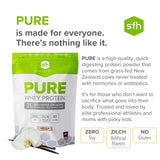 SFH Pure Whey Protein Powder (Vanilla) Best Tastin Grass Fed Whey | All Natural | Non-GMO, No Artificials, Soy Free, Gluten Free | (Vanilla, 31.9 Ounce (Pack of 1)