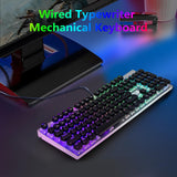 HUO JI E-Yooso Z-88 Wired Typewriter Style Mechanical Gaming Keyboard, Programmable RGB Backlit, Blue Switches - Clicky, Detachable USB-C Cable, Retro 104 Keys for PC, Mac, Black