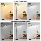 Dimunt LED Floor Lamp, Bright 15W Floor Lamps for Living Room with 1H Timer, Stepless Adjustable 3000K-6000K Colors & Brightness Standing Lamp with Remote & Touch Control Reading Floor Lamps