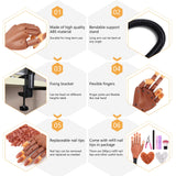 LIONVISON Practice Hand for Acrylic Nails, Flexible Nail Practice Hands Training Kits, Fake Manican Hands for Nails Practice, Movable Nail Maniquin Hand with 300PCS Nail Tips, File, Brush and Clipper