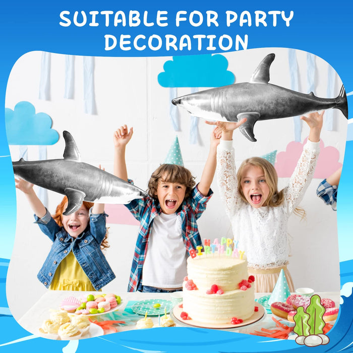 ILEISURELY 3PCS Inflatable Shark Pool Toys, 25 Inch Shark Party Decorations for Birthday Pool Christmas, Party Favors Supplies Gift for Kids Adults