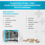 Clean Nutraceuticals NAC Supplement 1000mg with Vitamin D3, K2, Zinc, Quercetin, Elderberry, and More, 60 Capsules