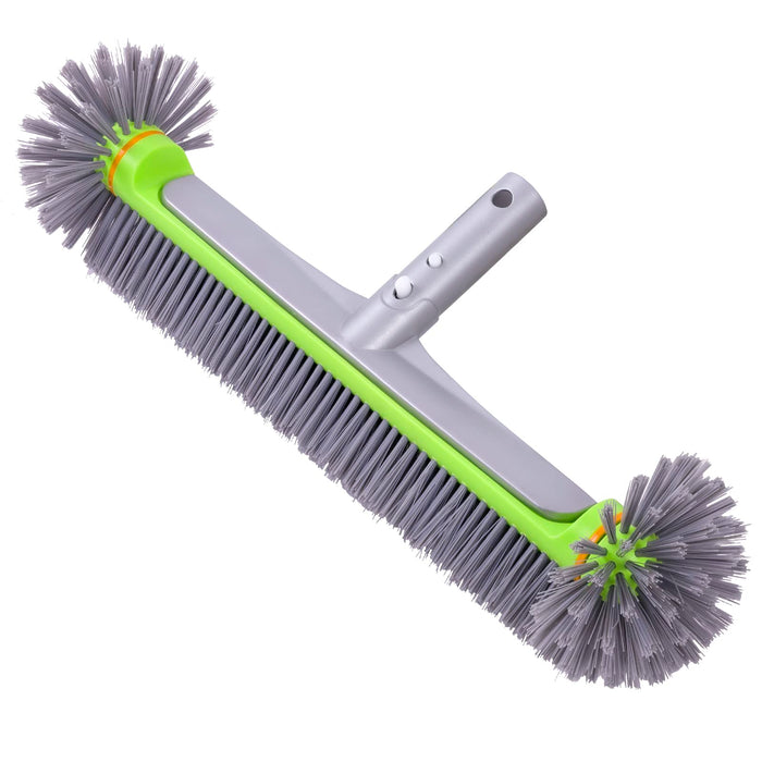 Sepetrel Pool Brush Head for Cleaning Walls,Heavy Duty Inground / Above Ground Swimming Pool Round Scrub Brushes with Premium Strong Bristle & Reinforced Aluminium Back,Grey