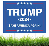 MAXDUCK Trump 2024 Sign - Trump Signs for Yard Plastic Signs with Stakes 14” x 11”for Outdoor Yard Garden Lawn Decorations