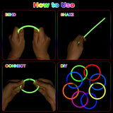 200 Pack Glow Sticks Bulk Party Favors 8" Glow in the Dark Party Supplies Light Up Neon Party Decorations for Kids Adults Glow Necklaces Bracelets Birthday Halloween Christmas Easter Wedding