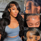 Tiwugi Body Wave Lace Front Wigs Human Hair Pre Plucked 13x4 HD Lace Frontal Wigs Human Hair 180% Density Body Wave Glueless Wigs Human Hair for Women 20 Inch