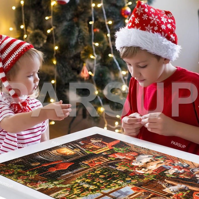 Christmas Advent Calendar 2024 Jigsaw Puzzles - Fireplace 1000 Pieces Holiday Puzzles for Kids and Adults, 27.6 in x 19.7 in, 24 Boxes Puzzle Countdown Calendar to Christmas Family Toys Gift