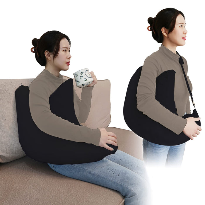zimucxn Shoulder Surgery Pillow, Shoulder Pillow with Detachable Sling, Rotator Cuff Pillow for Shoulder Pain Relief, Comfortable Post Shoulder Surgery Pillow, Firm and Removable(Black)