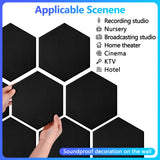 18 Pack Acoustic Panels-12"X10"X 0.4" Self-Adhesive Soundproof Wall Panels High-Density Sound Absorbing Panel Acoustic Treatment Panel Used in Home & Offices （Black Hexagon）