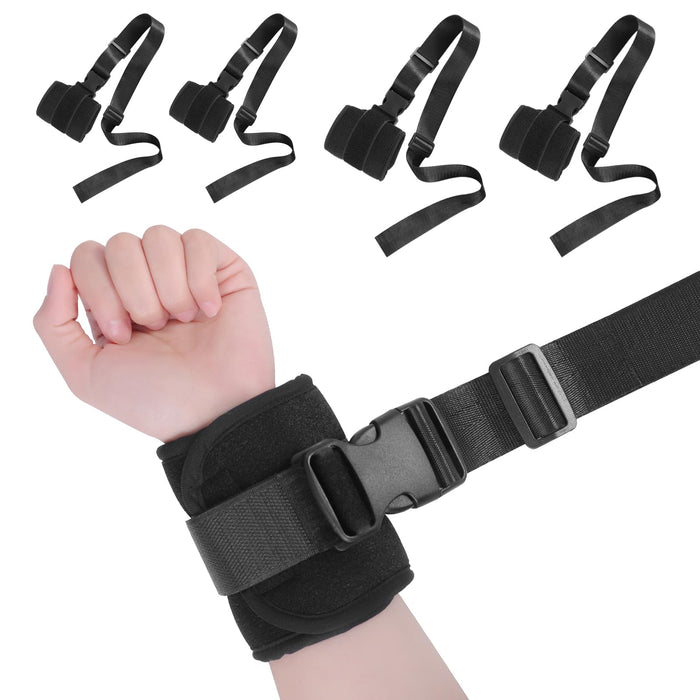 lefeke Patient Medical Restraints with Quick Release Buckles, Bed Restraints Belts for Wrists and Ankles, Limb Holder Movement Limited Ties for Hands or Legs(4 Pieces)
