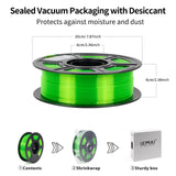 IEMAI Clear PETG Filament 1.75mm, High-Speed 3D Printer Filament at 50-600mm/s, Fluorescent Green Transparent Filament, 1kg/2.2lbs Spool, Perfect for Halloween and Christmas Decorations