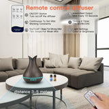 HIROGA Essential Oil Diffuser for Essential Oils Large Room, Top 10 Oils Gift Set, 400ml Ultrasonic Aroma Diffuser with Remote Control,Timer, 15Colors Light Humidifier for Bedroom Home Office Hotel