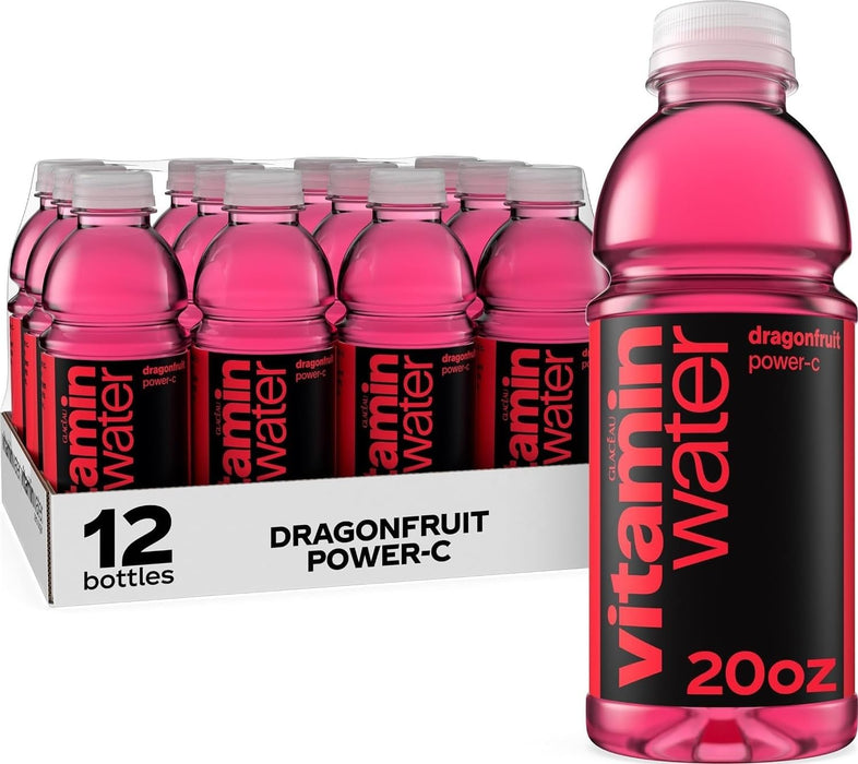 vitaminwater Power-C Dragonfruit, Flavored Water Beverage Bottles, 20 fl oz, 12 Pack