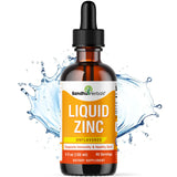 Liquid Zinc for Kids and Toddlers | 4 Oz Ionic Zinc Drops Sulphate Supplements, Large Glass Bottle | Easy to Take, Water Soluble | Unflavored, Made in USA