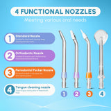 GENKENT Portable Water Flosser Cordless for Teeth Cleaning, Dental Oral Irrigator Telescopic Water Tank with Travel Bag (White)