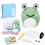 Crochet Kit for Beginners: Frog Crochet Kit for Adults, Learn to Crochet, Include Easy to Use Yarn, Step-by-Step Video, Patterns, Cute Animal Design, Thanksgiving Christmas Birthday Gift