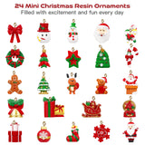 IMIKEYA Advent Calendar 2021, Christmas tree Ornaments, Christmas Advent Calendar, Christmas Countdown Calendar, Mini Christmas Ornaments, 24 Days Countdown Resin Ornaments Set, Kids Christmas Gifts