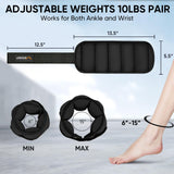 APEXUP 10lbs/Pair Adjustable Ankle Weights for Women and Men, Modularized Leg Weight Straps for Yoga, Walking, Running, Aerobics, Gym (Black)