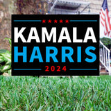 Probsin Kamala Harris 2024 Yard Sign Double Sided 12" x 17" Signs Voted for Kamala Harris President Election Outdoor Decorations for Indoor Outdoor Lawn, Garden, Window, Party Supplies (Black)