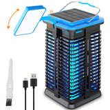 Home4me Solar Bug Zapper with LED Light for Outdoor, 4000mAh Battery Powered Mosquito Zapper, Mosquito Traps, Cordless Mosquito Killer, Electric Moth Zapper for Patio Backyard, Rechargeable, Blue