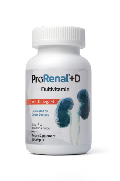 Prorenal ProRenal+D with Omega-3 Fish Oil Kidney Multivitamin 30-Day Supply
