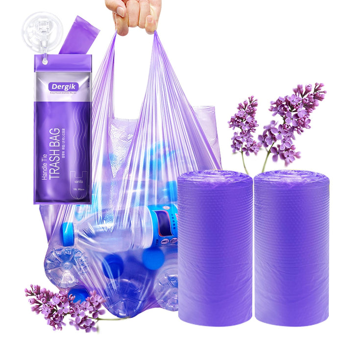 Dergik Large Adult Diaper Disposal Bags (18’’x23’’),96 Pcs, Scented, Elderly Waste Disposal, Baby Diapers Disposal Trash Bags, Sanitary Product Disposal at Home and Travel, Purple