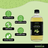 GreenIVe - 100% Pure Castor Oil GLASS - Cold Pressed - Hexane Free - Exclusively on Amazon (16 Ounce)