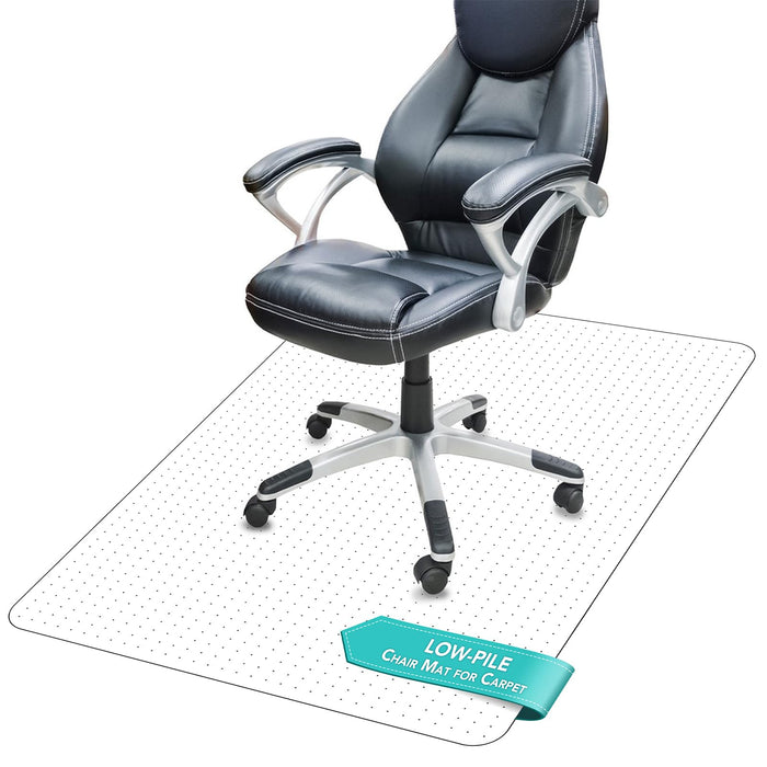Thickened Chair Mat for Carpet - 48”X 36” Heavy Duty Office Chair Mat for Low-Pile Carpeted Floor. Easy Rolling Carpet Protector for Office Computer Desk Chair, Clear