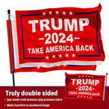 WHGJ Trump 2024 Flag Take America Back - Double Sided 3x5 ft, Heavy Duty 3 Ply Durable Polyester - Red Donald Trump President Flags Merchandise for Outdoor Indoor Fade Resistant Banner Decor