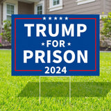 Probsin Anti Trump Yard Sign with Metal H Stakes Double Sided 12" x 17" Trump for Prison 2024 Blue Signs Outdoor Decorations for Indoor Outdoor Lawn, Garden, Window, Party Supplies