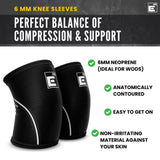 Knee Sleeves for Weightlifting (Sold as a Pair) - 6mm Neoprene for Knee Compression, Mobility, and Warmth - Perfect for Functional Fitness, Squats, Deadlifts, Olympic Lifting (Extra Large)