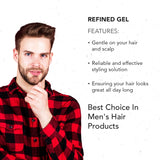 Gentlemen Republic 64oz Refined Gel - Professional Formula for 24 Hour Shine and Hold, Humidity Resistant, 100% Alcohol-Free and Never Flakes, Made in the USA - With Pump