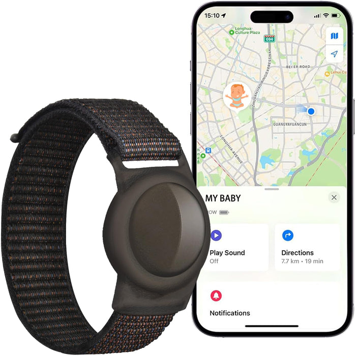 EGLANCLIFM GPS Tracker for Kids (iOS only), Teen, Special Needs, and Elderly - Real-Time Mini Locator Watch Band with No Monthly Fee - Hidden Tracking Device for iOS - Works with Apple Find My