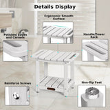 Ciokea Shower Bench for Inside Shower, Waterproof Plastic Shower Stool for Shaving Legs with Storage Shelf, HDPE Shower Bath Tub Benches for Bathroom, Indoor or Outdoor Use