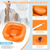 Cehim Inflatable Shampoo Basin - Portable Shampoo Bowl, Hair Washing Basin for Bedridden, Disabled,Injured, Hair Wash Tub for Dreadlocks and at Home Sink Washing (Orange)