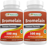 Best Naturals Bromelain 500mg 120 Tablets (120 Count (Pack of 2))