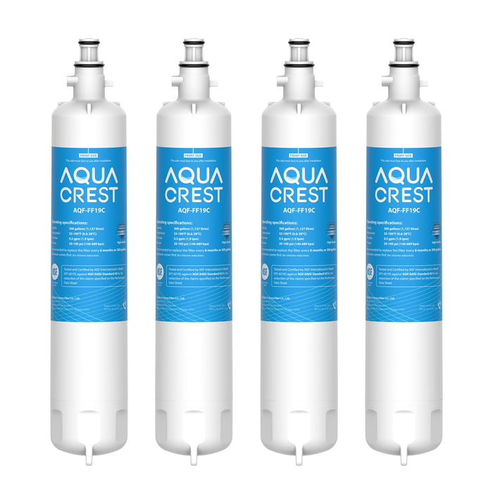 AQUA CREST Replacement for GE® RPWFE, RPWF (with CHIP) Refrigerator Water Filter, Compatible with GYE22HMKES, GYS22GMNES, GYE22HBLTS, DFE28JSKSS, GFE28HMHES, GNE29GYNFS, GFE28GYNFS, 4 Filters