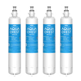 AQUA CREST Replacement for GE® RPWFE, RPWF (with CHIP) Refrigerator Water Filter, Compatible with GYE22HMKES, GYS22GMNES, GYE22HBLTS, DFE28JSKSS, GFE28HMHES, GNE29GYNFS, GFE28GYNFS, 4 Filters