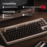 AKNES 8Bitdo Retro Mechanical Keyboard,80% Wireless Hot Swappable Gaming Keyboard with 87 Keys,Dual Super Programmable Buttons&Super Stick Bluetooth/2.4GHz/USB-C for Windows and Android - C64 Edition