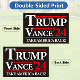 Probsin Trump Vance 2024 Yard Sign Double Sided 16" x 24" Trump Vance'24 Take America Back MAGA Signs Voted for Trump Vance Outdoor Decorations for Lawn, Garden, Window, Party Supplies (Black)