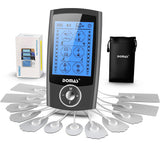 DOMAS TENS Unit Muscle Stimulator with 24 Modes Rechargeable TENS Device Electronic Pulse Massager Physical Therapy Equipment with12 PCS Electrode Pads for Natural Pain Relief