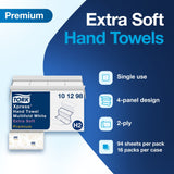 Tork Xpress Paper Towel Dispenser and Tork Extra Soft Multifold Hand Towel White with Blue Leaf Print