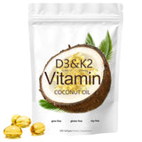 Vitamin D3 K2 10000 IU with 200 mcg Vitamin K2 (MK-7), Replenish Vitamin D3 K2 Coconut Oil Softgels 300 Gels