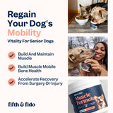 Dog Muscle Builder - HMB Muscle Builder for Dogs of All Ages - Tasty Dog Muscle Builder for Senior Dogs - Dog Weight Gainer Muscle Recovery - Senior Dog Supplements - Senior Dog Supplements