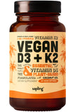 Vegan Vitamin D3 + K2 Supplement with MCT Oil from Coconut - 4000 IU Vitamin D and 100mcg Vitamin K2 as Mk7 - Calcium Absorption, Bone Strength, and Immune Health Support* - 60 Softgels