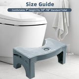 Foldable Toilet Poop Stool, 7" Heavy Duty Non-Slip Bathroom Foot Stool, Gray Curved Portable Size Fits Various Toilets