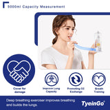 Breathing Exercise Device for Lungs, Deep Breathing Trainer for Adults - 5000ml Volume Measurement with Flow Rate Indicator