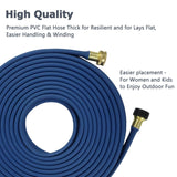 FLORIAX Garden Flat Soaker Hose 1/2 in X 50 Ft, More Water Leakage, Heavy Duty, Metal Ho